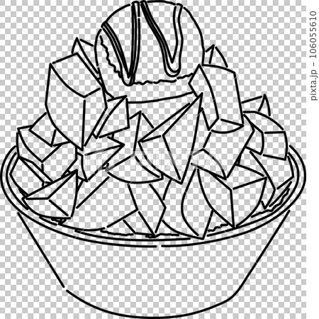 台灣當地美食：芒果刨冰_線描 106055610