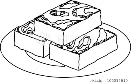 台湾のローカル―フード 大根餅_線画 台湾のローカル―フード 大根餅_線画 106055619