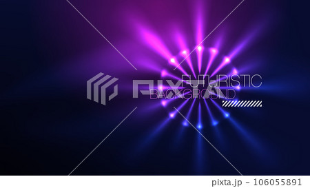 Circles with bright neon shiny light effects, abstract background wallpaper design Circles with bright neon shiny light effects, abstract background wallpaper design 106055891