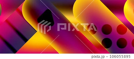 Round shapes and lines with fluid gradients abstract background. Vector illustration for wallpaper, banner, background, leaflet, catalog, cover, flyer 106055895