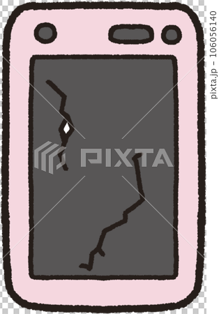 Illustration of a broken smartphone screen placed in front 106056140