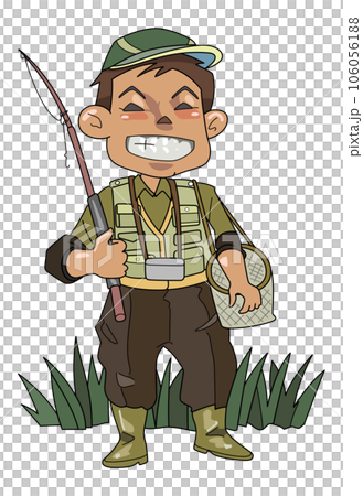 渓流釣りの男性 106056188