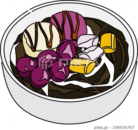 台湾のローカル―フード　芋圓_アウトライン＋塗り 106056767