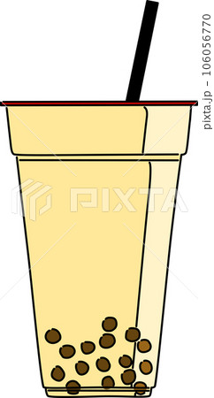 タピオカミルクティー_アウトライン＋塗り 106056770