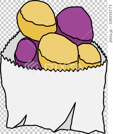 台灣地道美食紅薯球_輪廓+繪畫 106056773