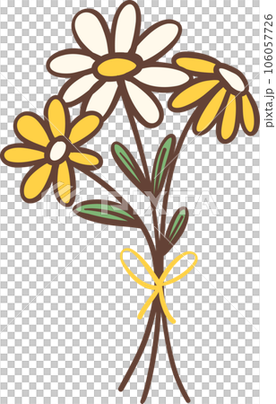 Cute Retro flower, Kawaii simple cartoon outline doodle Cute Retro flower, Kawaii simple cartoon outline doodle 106057726