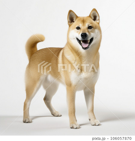 柴犬 白背景 AI生成画像 ジェネレーティブAIのイラスト素材 [106057870