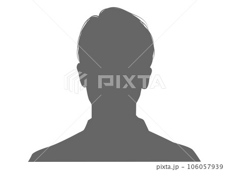 男性の顔の証明写真のシルエット 106057939