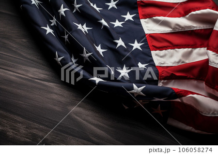 Generative ai. American Flag Wave Abstract background for Memorial Day or 4th of July 106058274