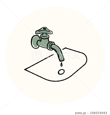 水が止まってしまった水道のイラスト 106058493