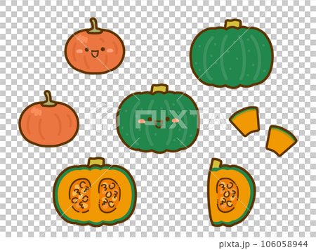 Set of pumpkins of various shapes Set of pumpkins of various shapes 106058944