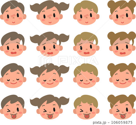 かわいい子供の表情セット かわいい子供の表情セット 106059875