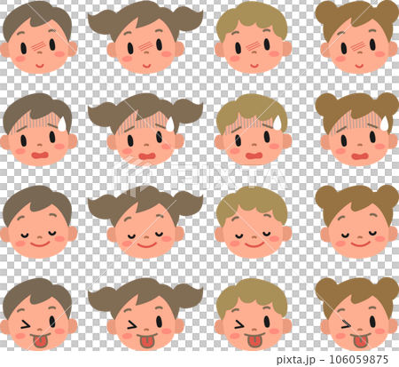 かわいい子供の表情セット かわいい子供の表情セット 106059875