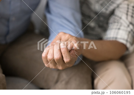 Old couple sharing stress, problems, going through crisis together Old couple sharing stress, problems, going through crisis together 106060195