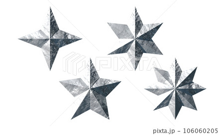 立体（3D）「Stars/星型」シルバー,銀 106060205