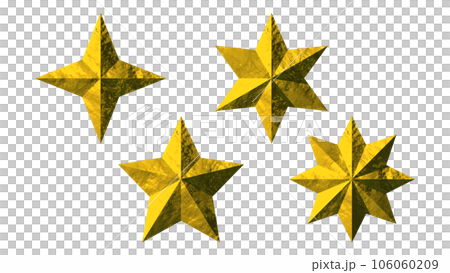 立体（3D）「Stars/星型」ゴールド,金のイラスト素材 [106060209] - PIXTA