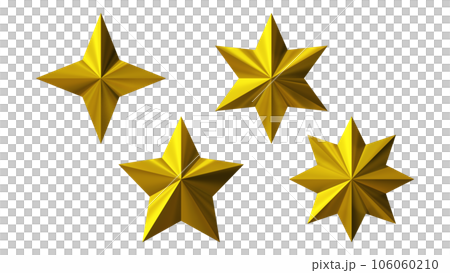 Three-dimensional (3D) "Stars" gold, gold Three-dimensional (3D) "Stars" gold, gold 106060210