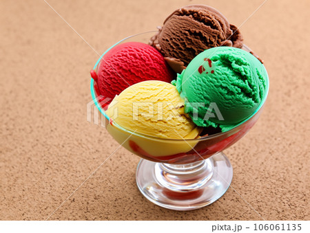 ice cream with mint in a glass ice cream with mint in a glass 106061135