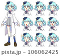 白衣を着た女子高生の立ち絵(表情差分あり) 106062425