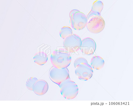 Abstract 3d art background. Holographic floating liquid blobs, soap bubbles, metaballs. Abstract 3d art background. Holographic floating liquid blobs, soap bubbles, metaballs. 106063421
