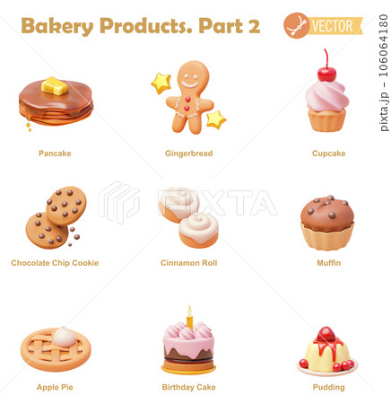 Vector bakery products icon set Vector bakery products icon set 106064180