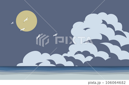 夏の夜空と入道雲 106064682