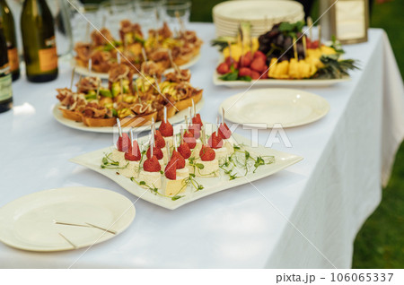 A light appetizer for guests at a wedding buffet. Waiting for a wedding ceremony 106065337