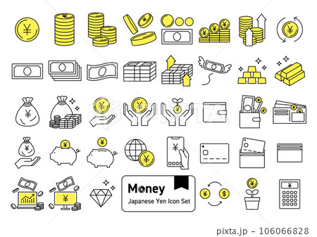 お金・紙幣・通貨　日本円のアイコンセット 106066828