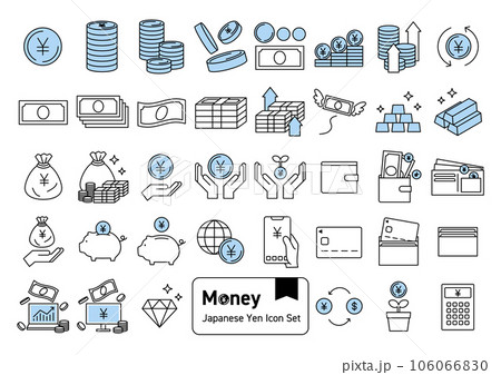 お金・紙幣・通貨　日本円のアイコンセット 106066830