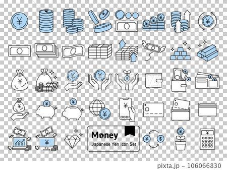 お金・紙幣・通貨　日本円のアイコンセット 106066830