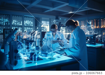 Work in a modern pharmaceutical laboratory. 106067663