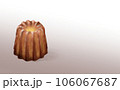 イラスト素材・シンプルなカヌレ1個 焼き菓子 グラデ背景 色違い・差分あり Canelé 106067687
