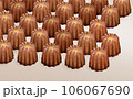 イラスト素材・カヌレ沢山 スイーツ・焼き菓子 グラデ背景 色違い・差分あり Canelé 106067690