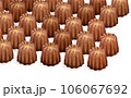 イラスト素材・カヌレ沢山 スイーツ・焼き菓子 白背景 色違い・差分あり Canelé 106067692