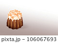 イラスト素材・キャラメルのカヌレ1個 焼き菓子 グラデ背景 色違い・差分あり Canelé 106067693