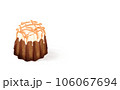 イラスト素材・キャラメルのカヌレ1個 スイーツ・焼き菓子 白背景 色違い・差分あり Canelé 106067694
