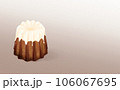 イラスト素材・ホワイトチョコのカヌレ1個 焼き菓子 グラデ背景 色違い・差分あり Canelé 106067695