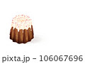 イラスト素材・ホワイトチョコのカヌレ1個 スイーツ・焼き菓子 白背景 色違い・差分あり Canelé 106067696