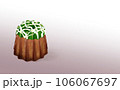 イラスト素材・抹茶のカヌレ1個 焼き菓子 グラデ背景 色違い・差分あり Canelé 106067697