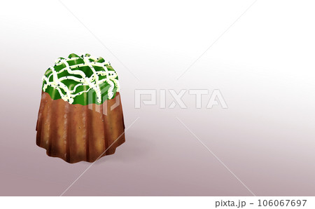 イラスト素材・抹茶のカヌレ1個 焼き菓子 グラデ背景 色違い・差分あり Canelé イラスト素材・抹茶のカヌレ1個 焼き菓子 グラデ背景 色違い・差分あり Canelé 106067697