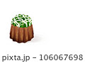 イラスト素材・抹茶のカヌレ1個 スイーツ・焼き菓子 白背景 色違い・差分あり Canelé 106067698