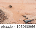 Planet Mars like landscape - Photo of Wadi Rum desert in Jordan with red pink sky above, this location was used as set for many science fiction movies 106068966