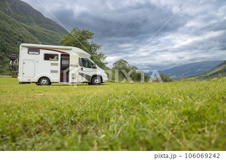 Family vacation travel RV, holiday trip in motorhome 106069242