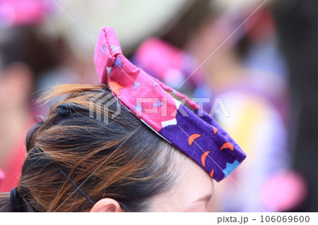 祭りの鉢巻　ねじり鉢巻き　くわがたかぶり　祭囃子 106069600