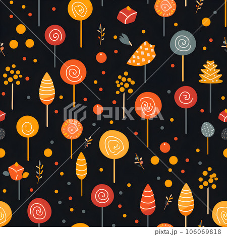 Seamless pattern with candy. Pattern with sweets for Halloween ,Generative AI tools Seamless pattern with candy. Pattern with sweets for Halloween ,Generative AI tools 106069818