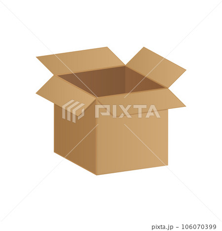 Cardboard box realistic vector illustration isolated on white background 106070399
