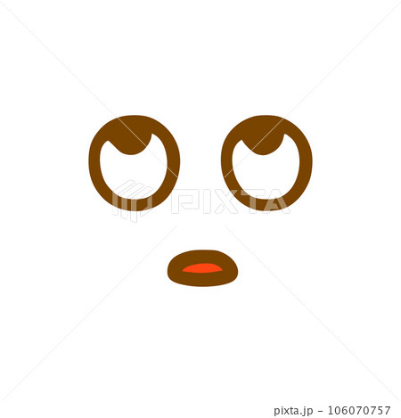 Upset face doodle icon. Emoticon in hand drawn style isolated on white background 106070757
