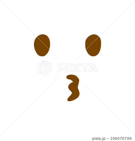 Kissing face doodle icon. Emoticon in hand drawn style isolated on white background 106070789