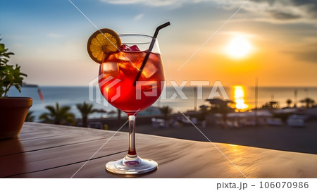 Glass of fresh summer cocktail Glass of fresh summer cocktail 106070986
