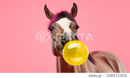 horse head blowing bubble gum horse head blowing bubble gum 106071008